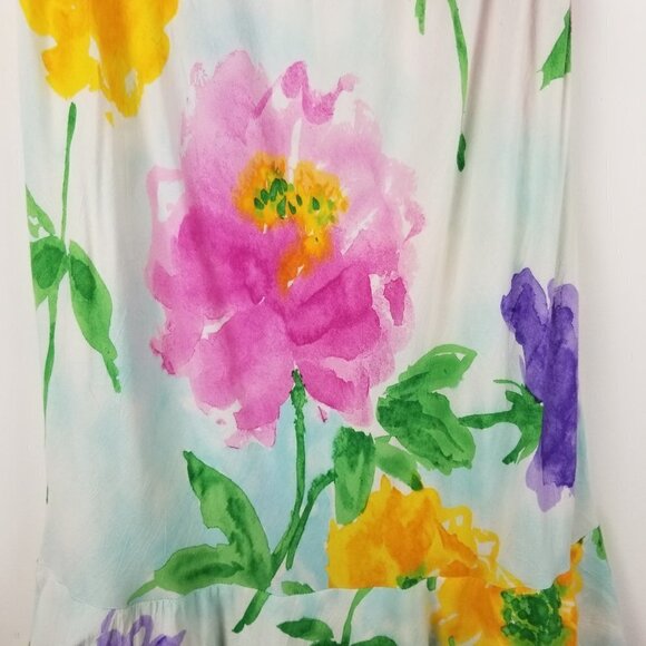 Jams World Small Sky Flower Midi Skirt Floral Handkerchief Hem‎ Spring Hawaii - Picture 11 of 11